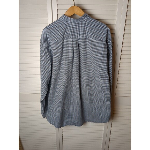 Abercrombie & Fitch Button Down Shirt Mens XL White Blue Black VTG 100% Cotton - Picture 8 of 8